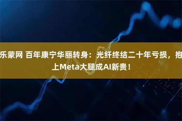 乐蒙网 百年康宁华丽转身：光纤终结二十年亏损，抱上Meta大腿成AI新贵！